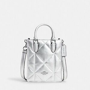 COACH NORTH SOUTH MINI TOTE WITH PUFFY DIAMOND QUILTING